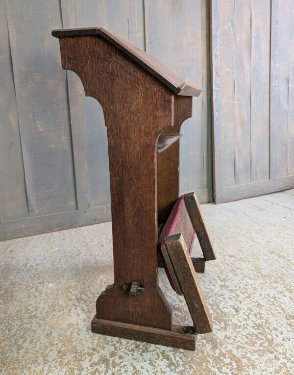 Simple Vintage Oak Prayer Desk Prie Dieu from Oxford Oratory with Fold Up Kneeler