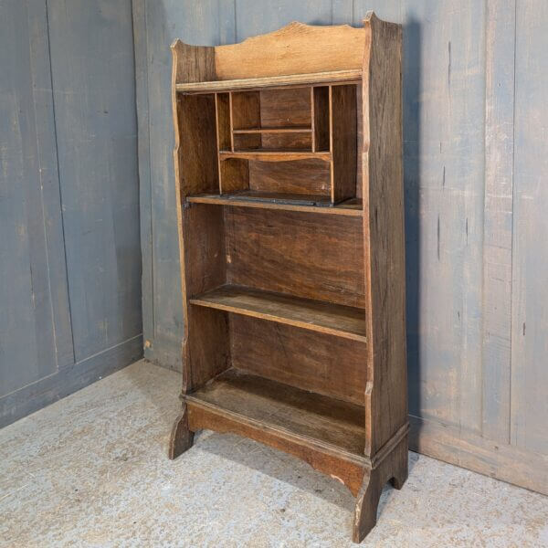 Simple 1930's Vintage Oak Bookcase & Letter Organiser