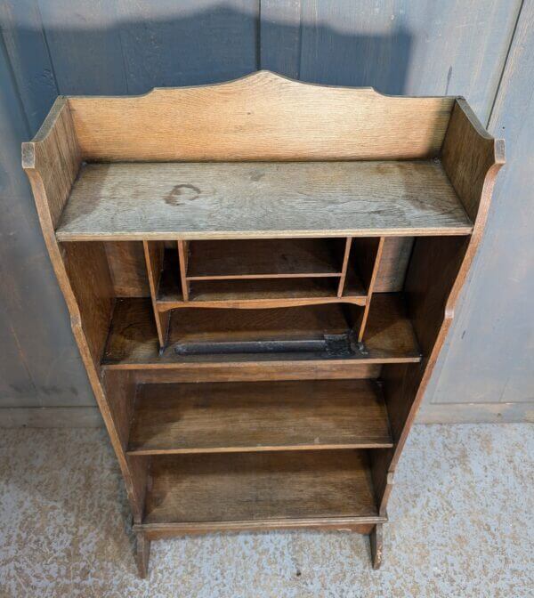 Simple 1930's Vintage Oak Bookcase & Letter Organiser