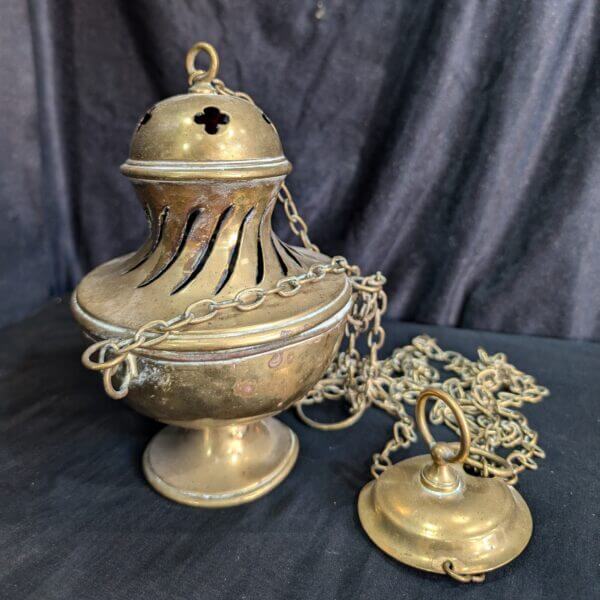 Vintage Very Well Used Brass Thurible Censer from St Barnabas Epsom