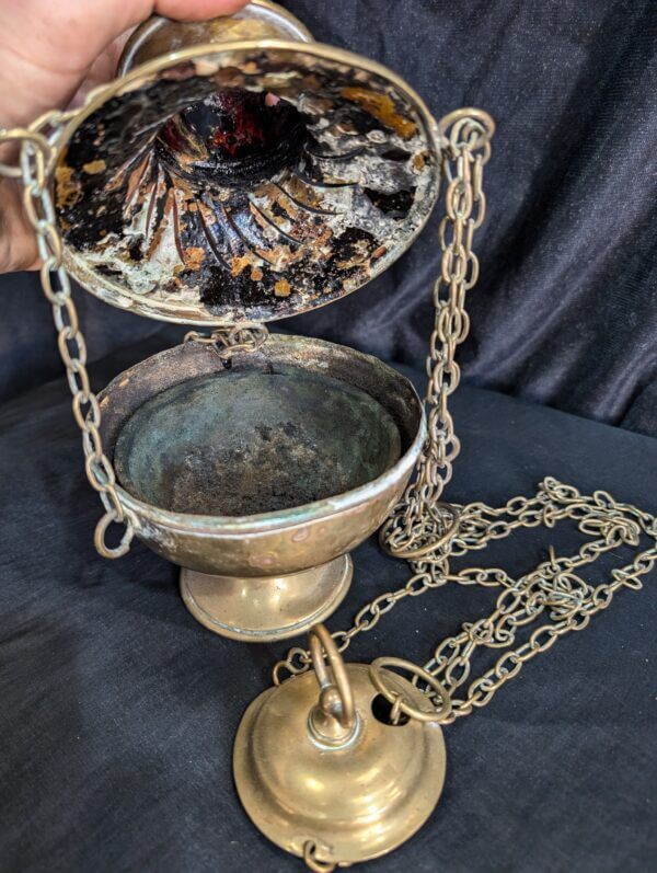 Vintage Very Well Used Brass Thurible Censer from St Barnabas Epsom