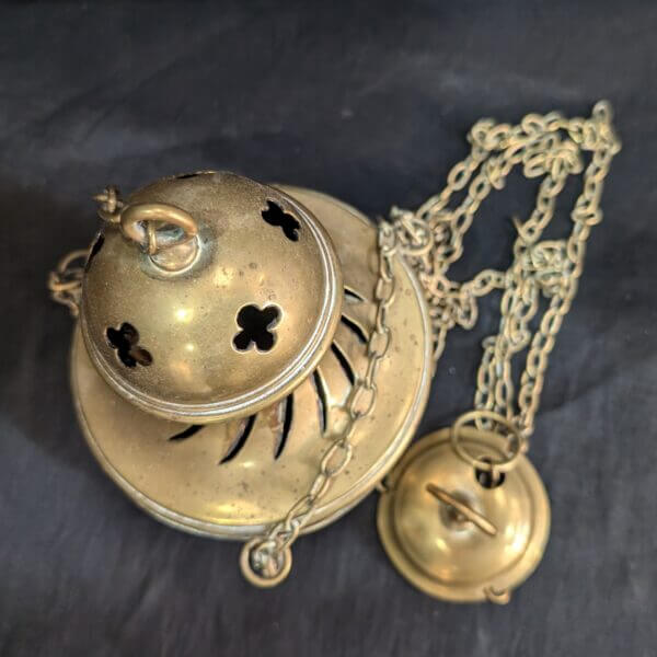 Vintage Very Well Used Brass Thurible Censer from St Barnabas Epsom