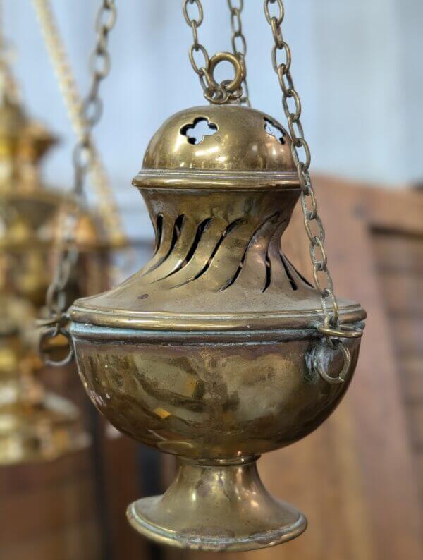 Vintage Very Well Used Brass Thurible Censer from St Barnabas Epsom