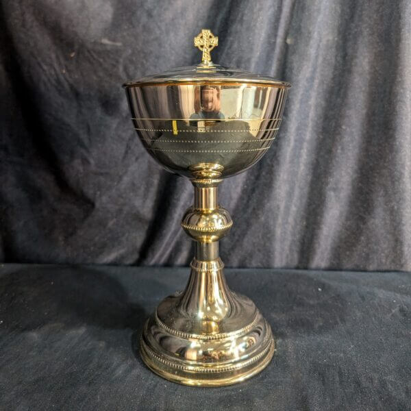 As New Very Heavy & Large Gold Plated Ciborium via Germany