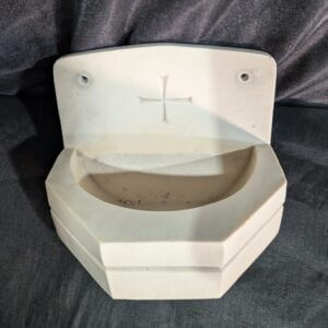 Heavy Porcelain Holy Water Stoop Piscina from Worth Abbey