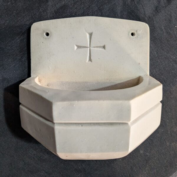 Heavy Porcelain Holy Water Stoop Piscina from Worth Abbey