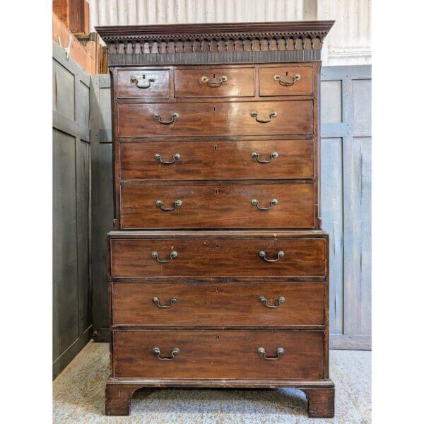 Antique George III Chest on Chest Tallboy Chest of Drawers