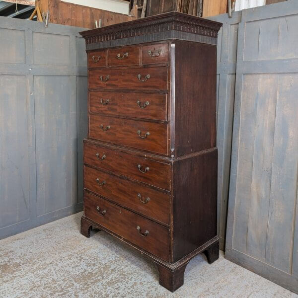 Antique George III Chest on Chest Tallboy Chest of Drawers