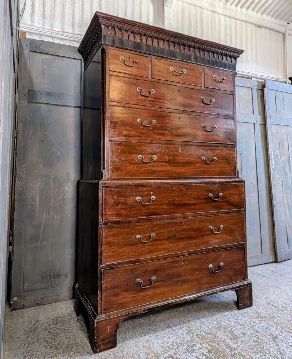 Antique George III Chest on Chest Tallboy Chest of Drawers