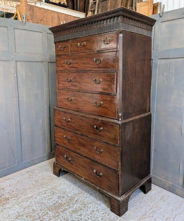 Antique George III Chest on Chest Tallboy Chest of Drawers