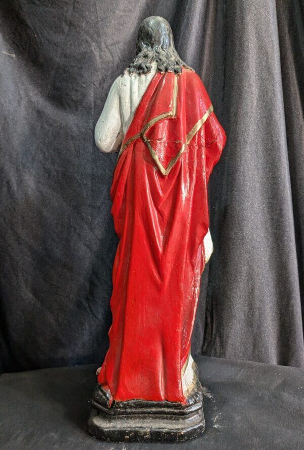 Antique Mid-Size Religious Statue of Christ the Sacred Heart