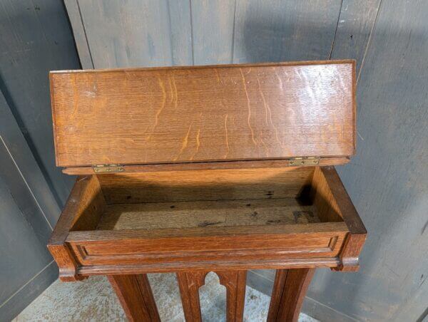 Excellent Quality French Vintage Gothic Prayer Desk Prie Dieu with Storage Under Arm Rest