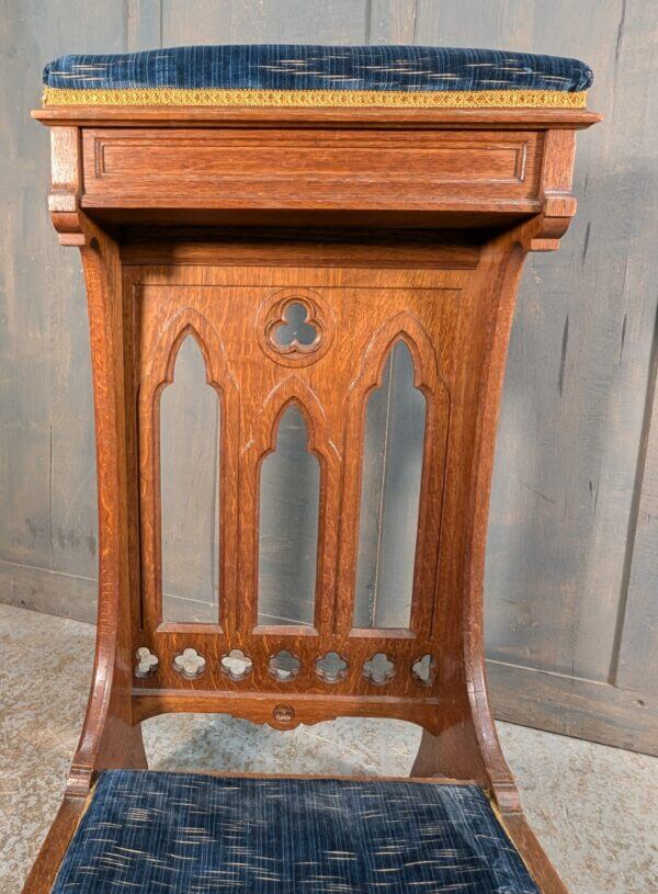 Excellent Quality French Vintage Gothic Prayer Desk Prie Dieu with Storage Under Arm Rest