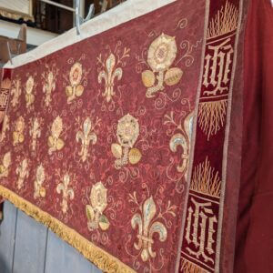 Spectacular and Beautiful Deep Red and Gold Antique Altar Frontal from Swansea