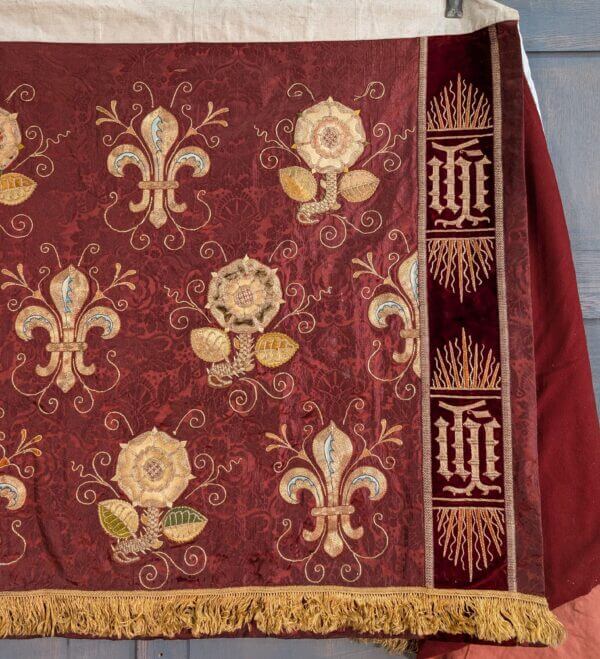 Spectacular and Beautiful Deep Red and Gold Antique Altar Frontal from Swansea