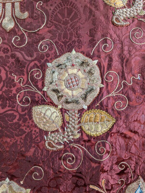 Spectacular and Beautiful Deep Red and Gold Antique Altar Frontal from Swansea