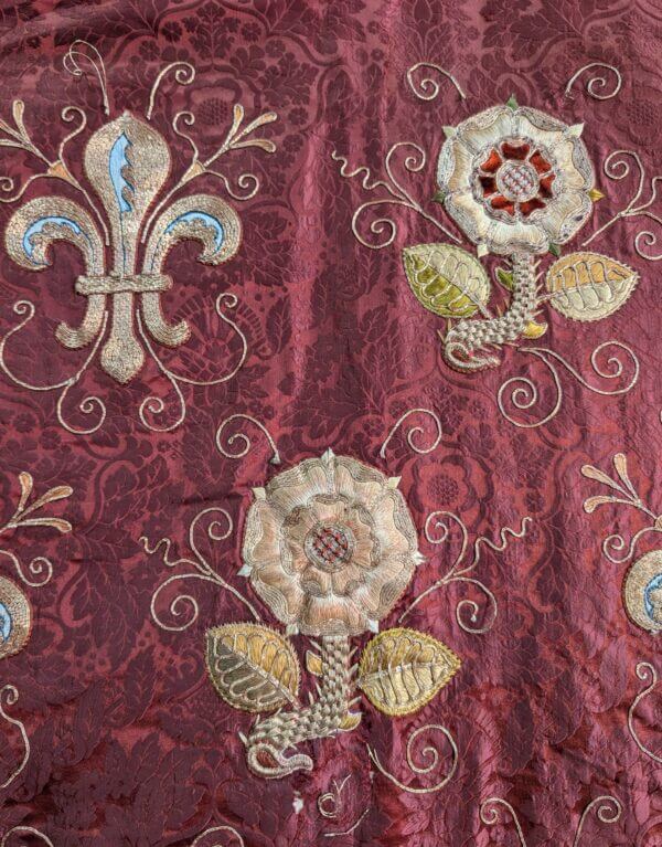 Spectacular and Beautiful Deep Red and Gold Antique Altar Frontal from Swansea