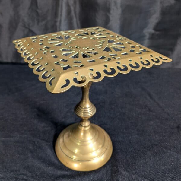 Antique Ornate Victorian Brass Trivet used as a Tabor at St Albans, Derby