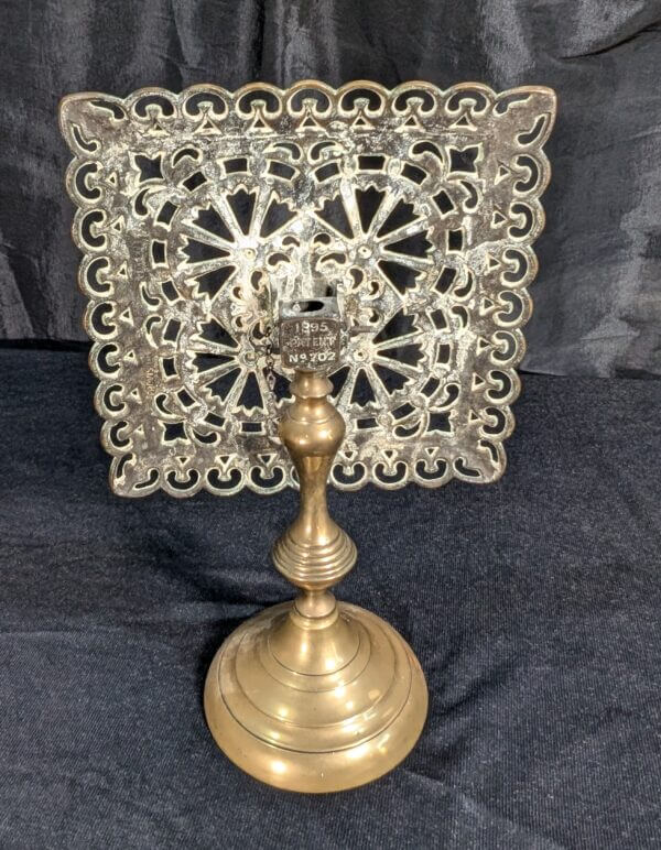 Antique Ornate Victorian Brass Trivet used as a Tabor at St Albans, Derby