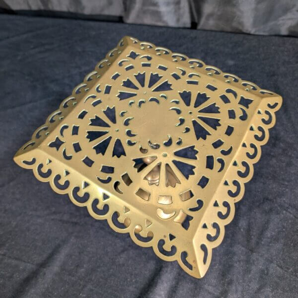 Antique Ornate Victorian Brass Trivet used as a Tabor at St Albans, Derby