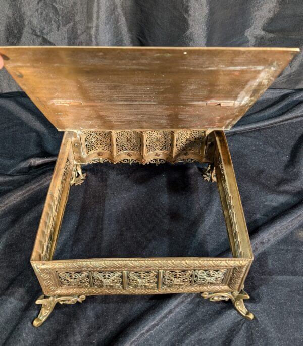 A Fantastic 19th Century Brass and Enamelled Table Lectern with Cloisonne Medallions and Griffins