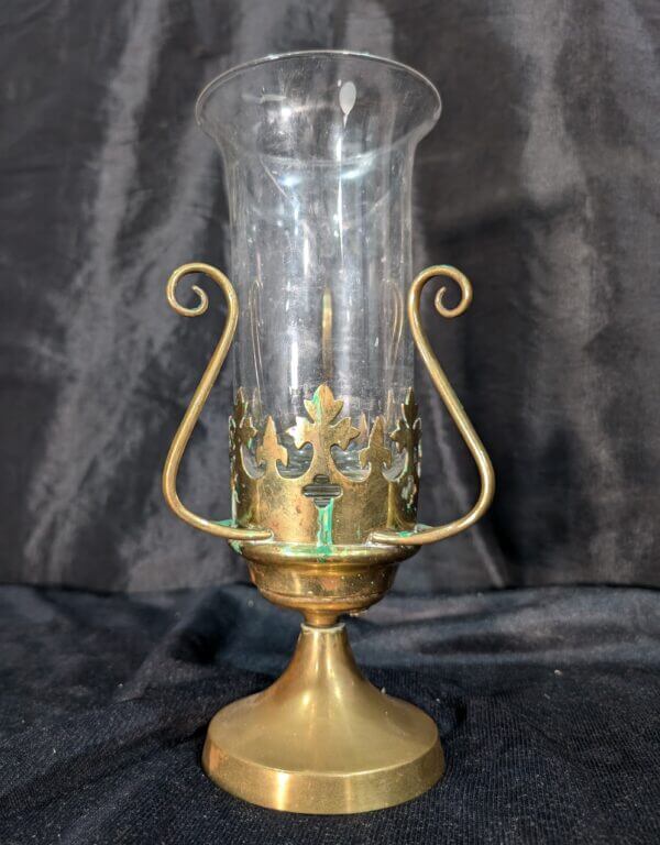 Vintage Brass Table Sanctuary Lamp from St Albans Derby