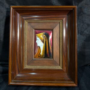 Signed Vintage Limoge Enamel Plaque of St Fabiola