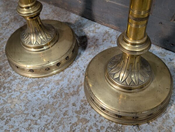 19th Century Pair or Gothic Charles X Style Extra Large Candlesticks