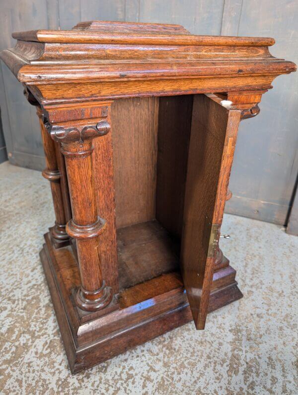 Outsize Extra Large Victorian Oak Lockable Prayer Post Box/Stand