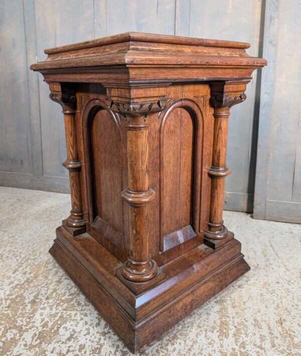 Outsize Extra Large Victorian Oak Lockable Prayer Post Box/Stand