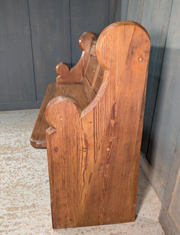 Shaped Victorian Pitch Pine Pew from the Gallery of the old Parish Church at Leigh