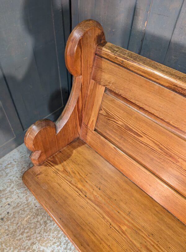 Shaped Victorian Pitch Pine Pew from the Gallery of the old Parish Church at Leigh