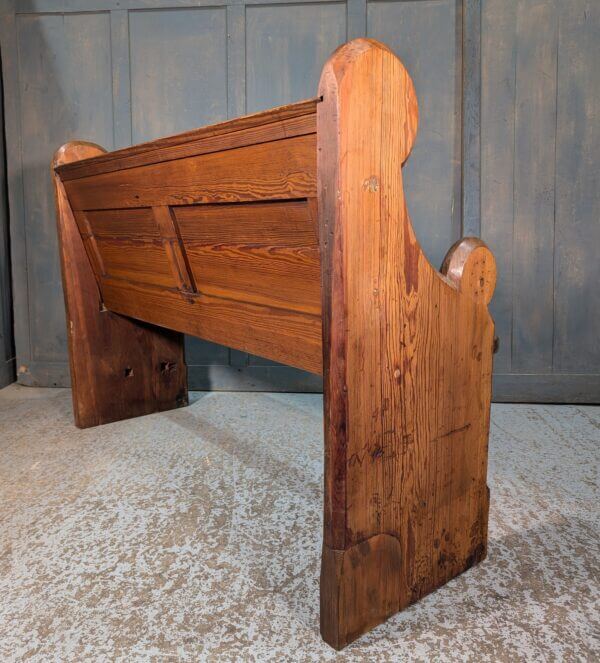 Shaped Victorian Pitch Pine Pew from the Gallery of the old Parish Church at Leigh