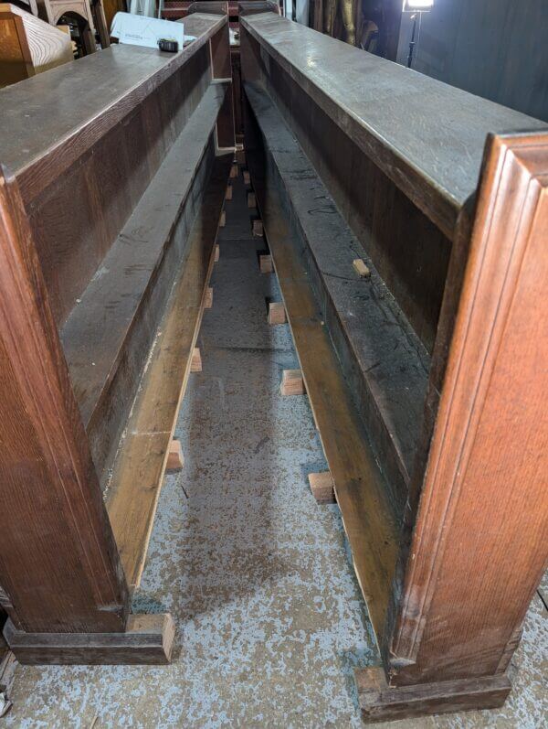 Two Extra Large Extra Heavy Antique Carved Oak Choir Panels Fronts Panelling