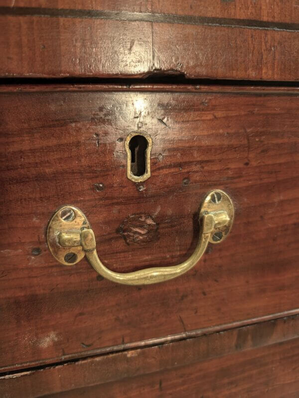 Early 19th Century Brass Bound Military Style Mahogany Chest of Drawers