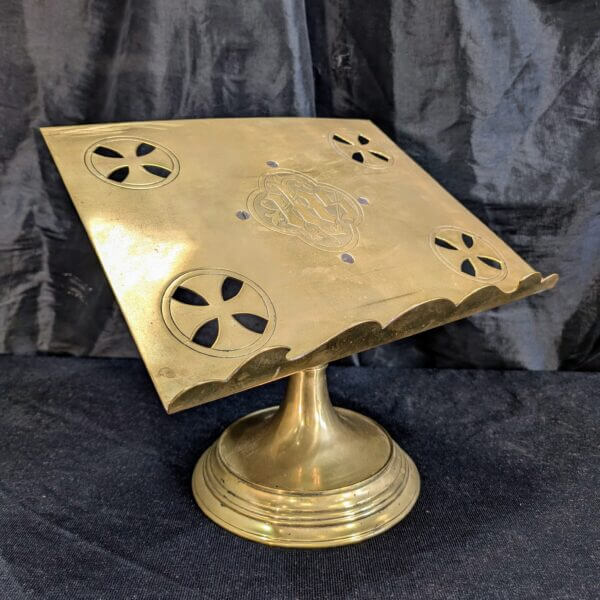 Fine Victorian IHS Brass Church Missal Book Stand from St Alban's RC Derby