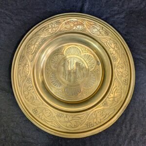 Quality Victorian Church Brass Alms Dish Plate