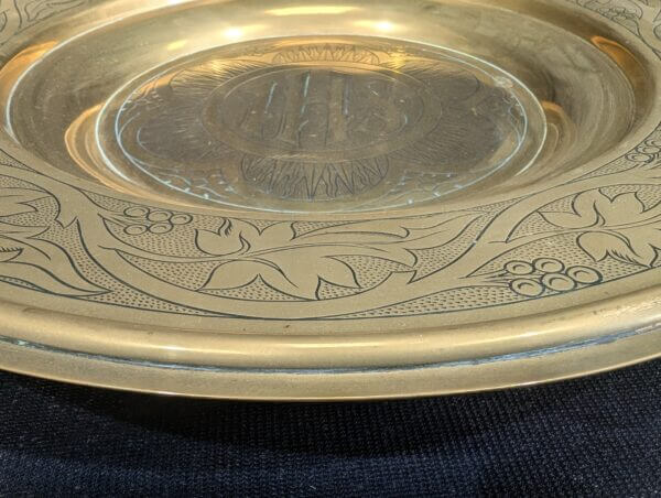 Quality Victorian Church Brass Alms Dish Plate