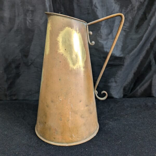 Victorian Brass Baptismal Ewer Jug from Swansea with Cross