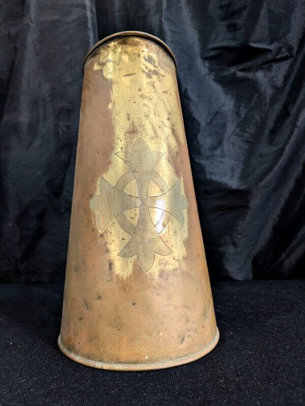 Victorian Brass Baptismal Ewer Jug from Swansea with Cross