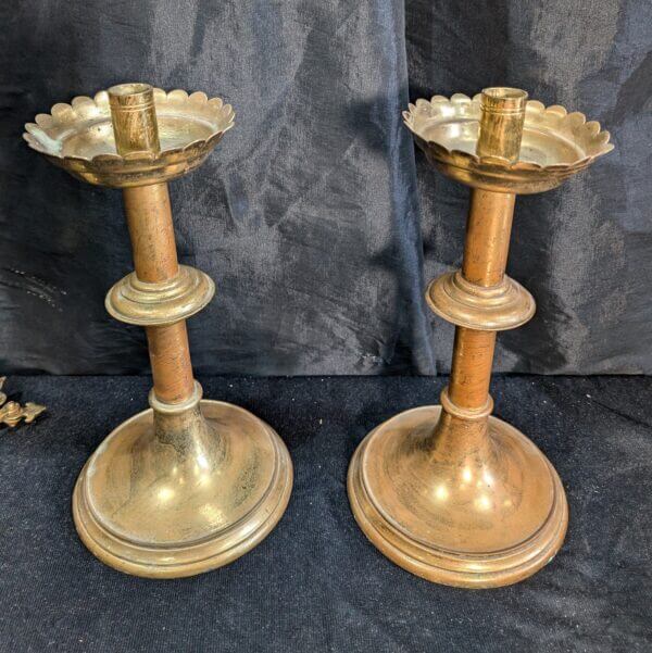 Antique Solid Brass Seven Light Benediction Candelabra with Adjustable Ratchets