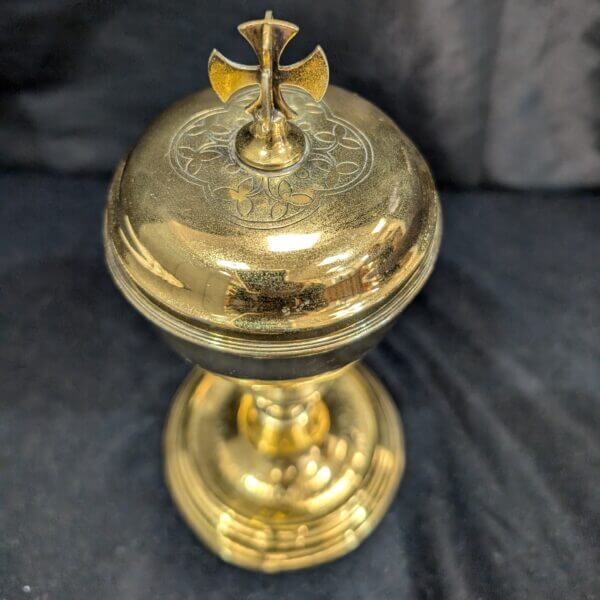 Gilt Brass Classic Style Ciborium with Cross Lid from St Veronica Rossendale