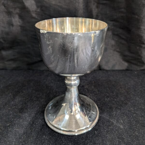 Nickel Platee and Gilt Chalice with Simple Knop Stem from St Veronica Rossendale