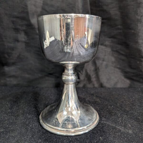 Nickel Platee and Gilt Chalice with Simple Knop Stem from St Veronica Rossendale