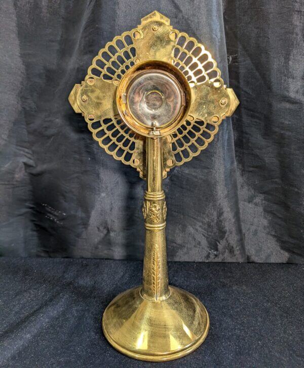 Gilt Brass Modern and Unusual Bejeweled Monstrance from St Veronica Rossendale