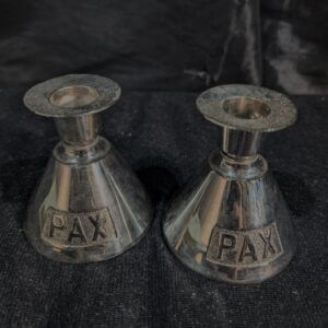 Two Smaller Size Cone Shaped PAX Church Altar Candlesticks