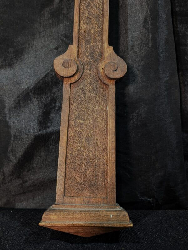 Unusual Antique Carved Soft wood French Cross with INRI