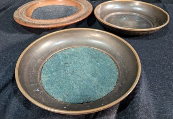 Antique & Vintage Oak & Brass Church Collection Plates