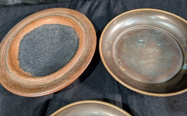 Antique & Vintage Oak & Brass Church Collection Plates