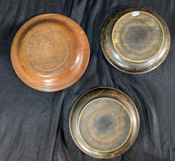 Antique & Vintage Oak & Brass Church Collection Plates